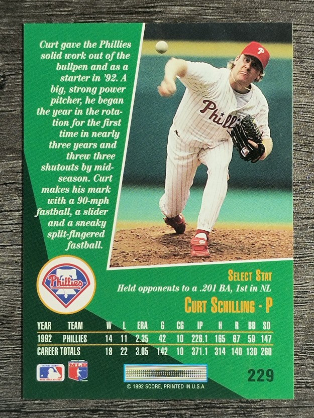 1993 Select #229 Curt Schilling