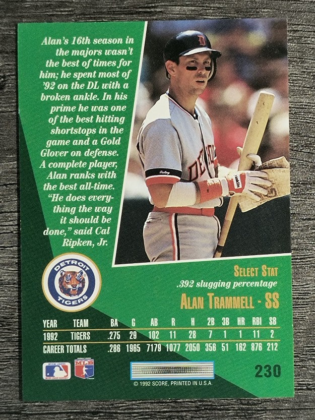 1993 Select #230 Alan Trammell
