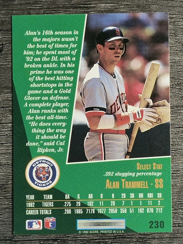1993 Select #230 Alan Trammell