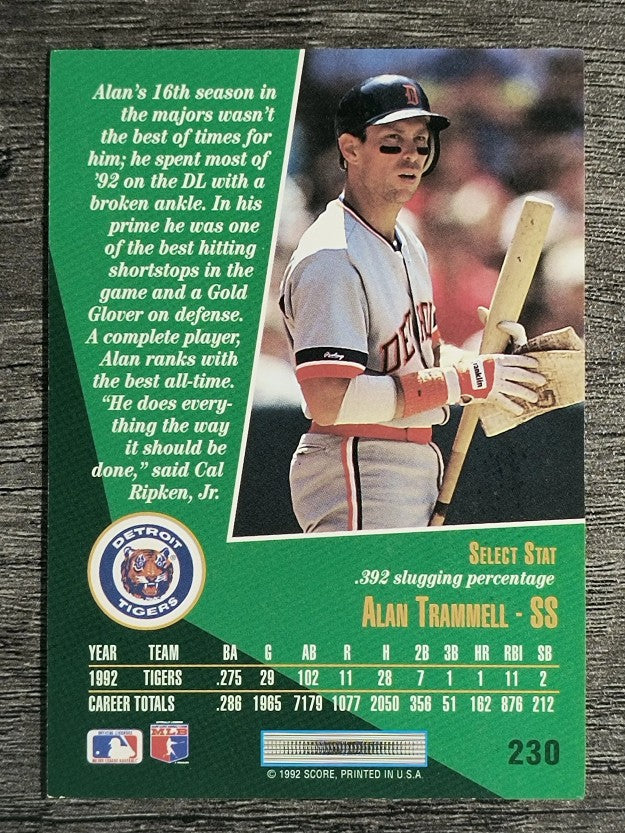 1993 Select #230 Alan Trammell
