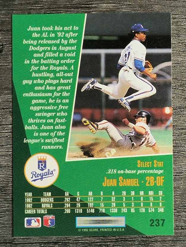 1993 Select #237 Juan Samuel