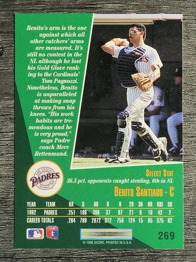 1993 Select #269 Benito Santiago