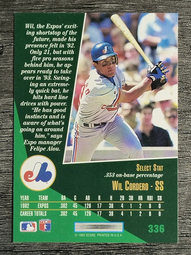 1993 Select #336 Wil Cordero