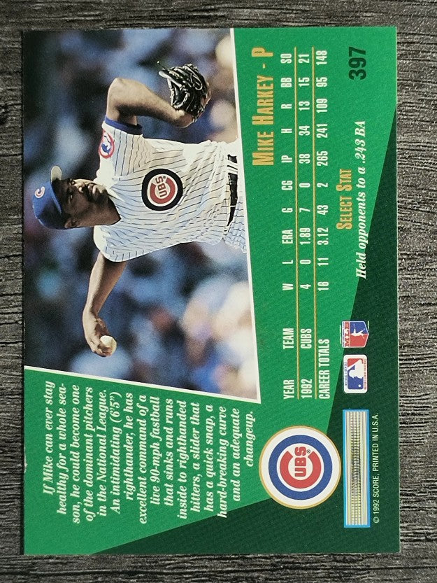 1993 Select #397 Mike Harkey