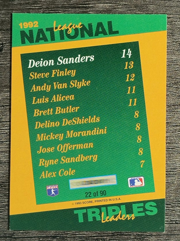 1993 Select Stat Leaders #22 Deion Sanders