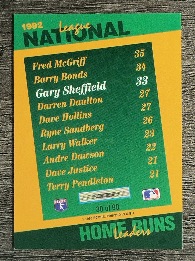 1993 Select Stat Leaders #30 Gary Sheffield