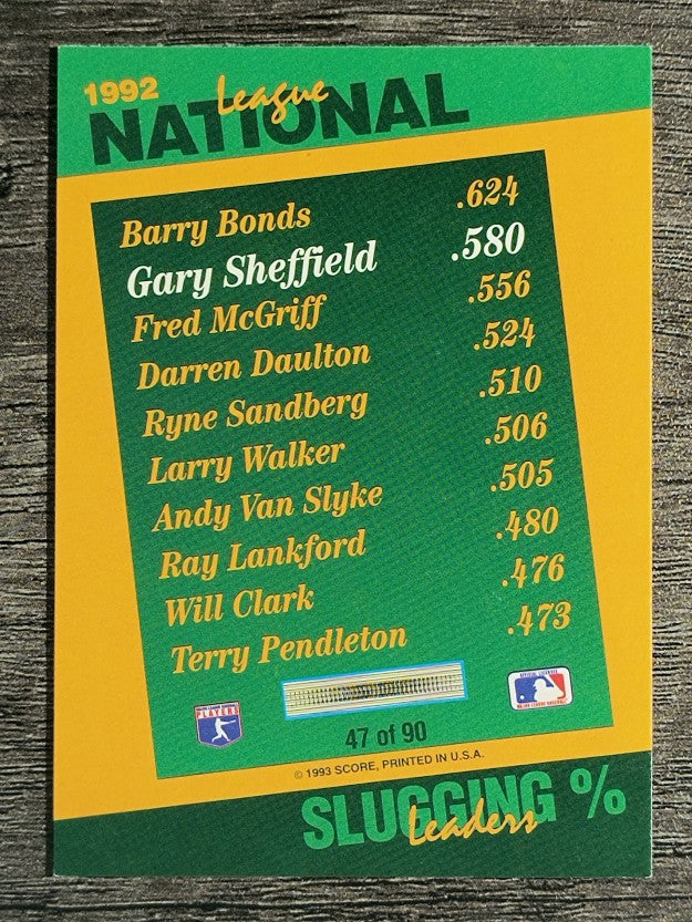 1993 Select Stat Leaders #47 Gary Sheffield