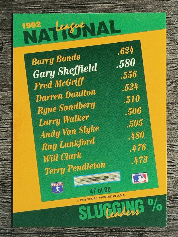 1993 Select Stat Leaders #47 Gary Sheffield