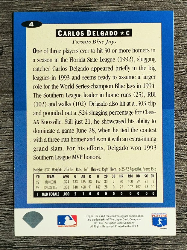 1994 Collector's Choice #4 Carlos Delgado