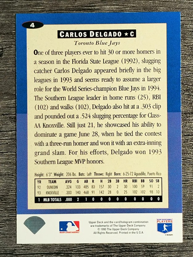 1994 Collector's Choice #4 Carlos Delgado