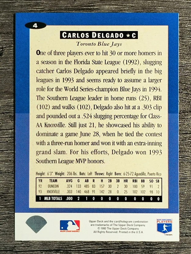1994 Collector's Choice #4 Carlos Delgado
