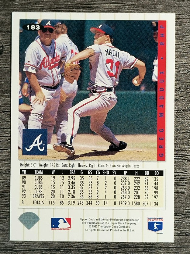 1994 Collector's Choice #183 Greg Maddux