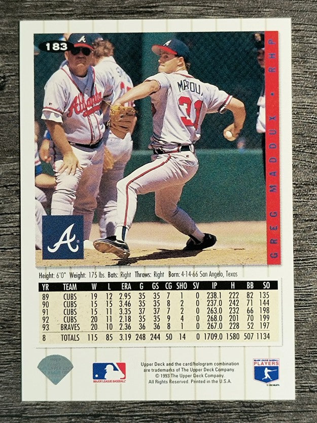 1994 Collector's Choice #183 Greg Maddux