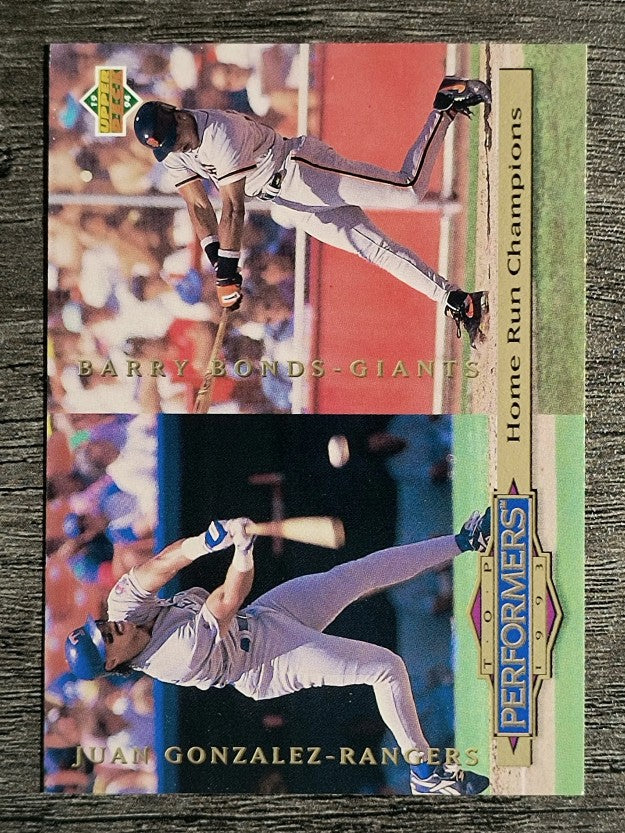1994 Collector's Choice #313 Juan Gonzalez/Barry Bonds TP