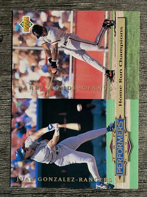 1994 Collector's Choice #313 Juan Gonzalez/Barry Bonds TP