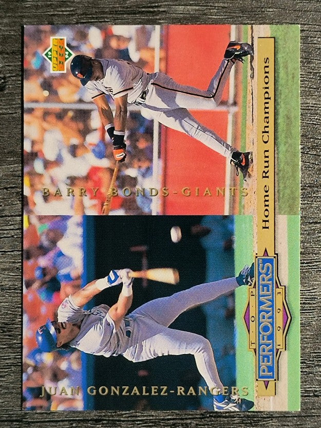 1994 Collector's Choice #313 Juan Gonzalez/Barry Bonds TP