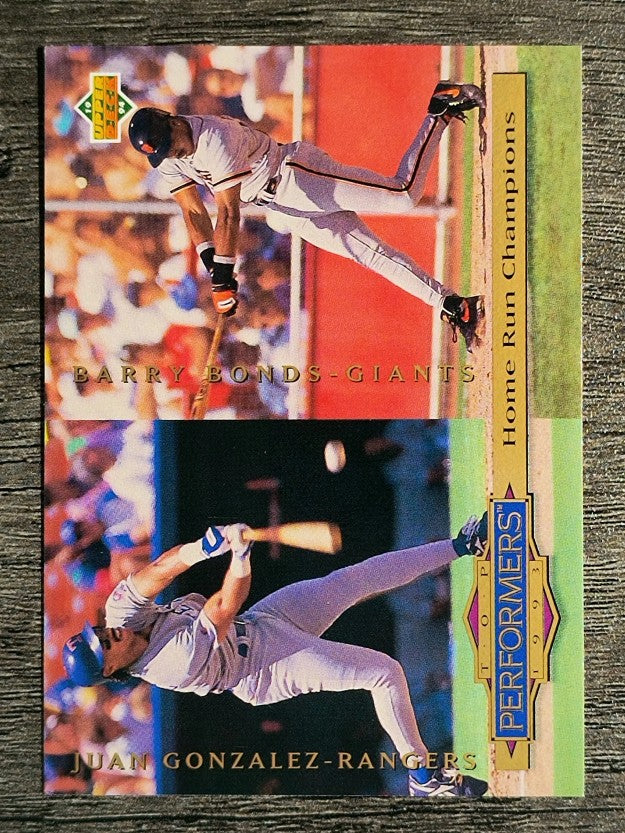 1994 Collector's Choice #313 Juan Gonzalez/Barry Bonds TP