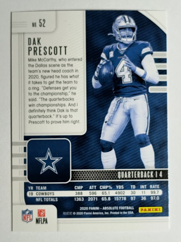 2020 Absolute Green #52 Dak Prescott