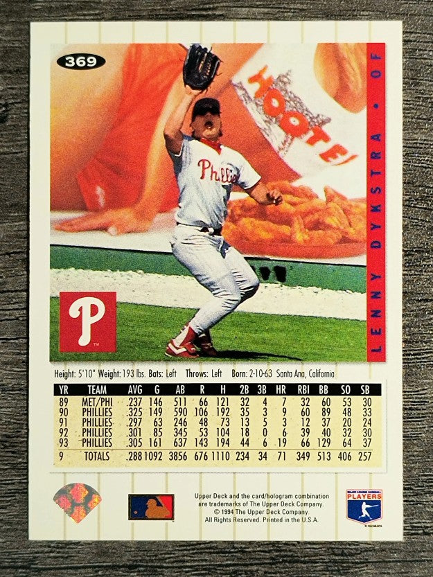 1994 Collector's Choice #369 Lenny Dykstra