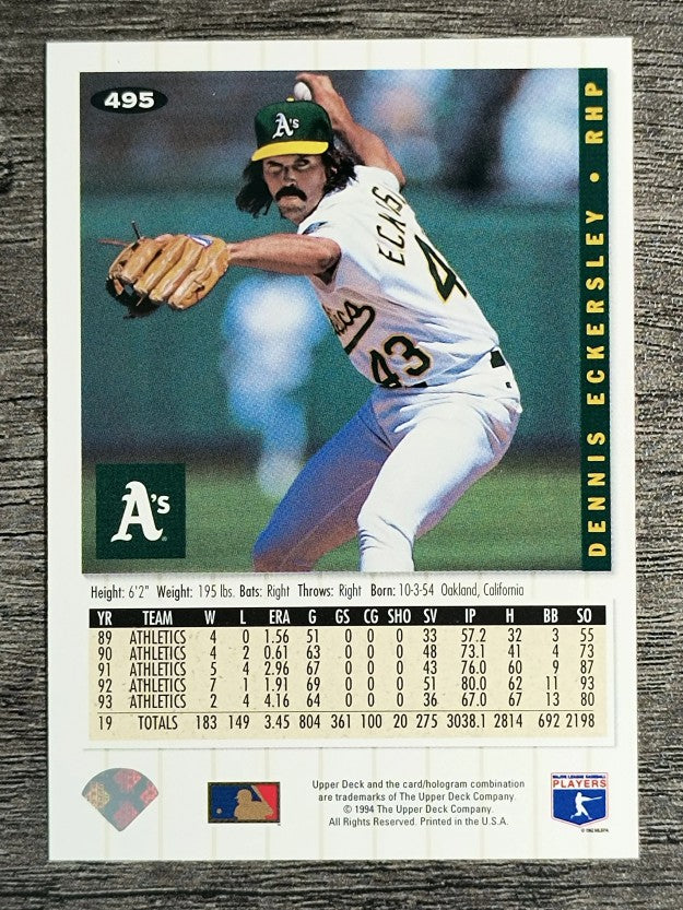 1994 Collector's Choice #495 Dennis Eckersley