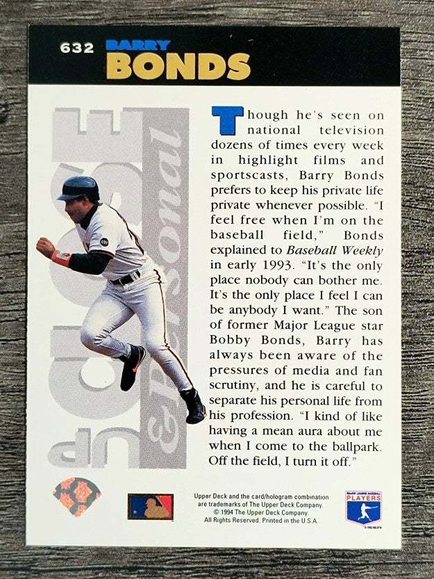 1994 Collector's Choice #632 Barry Bonds UP