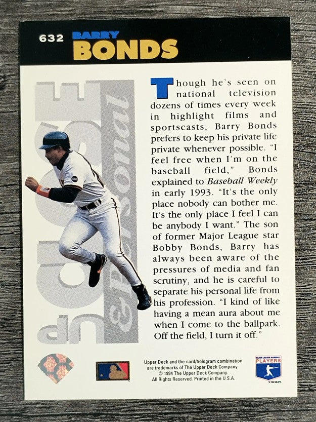 1994 Collector's Choice #632 Barry Bonds UP