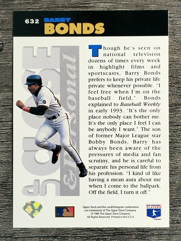 1994 Collector's Choice #632 Barry Bonds UP