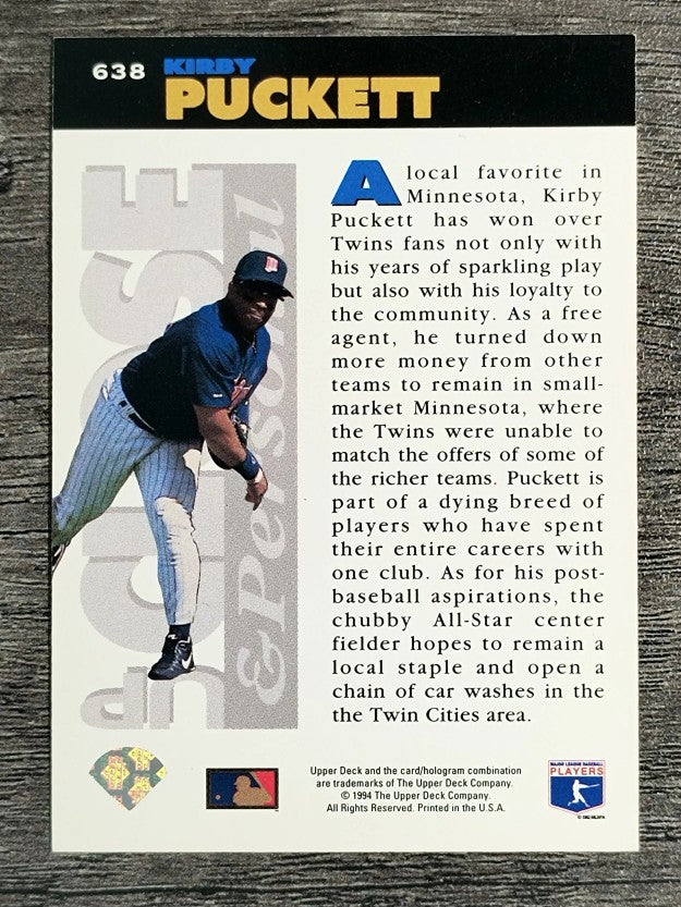 1994 Collector's Choice #638 Kirby Puckett UP