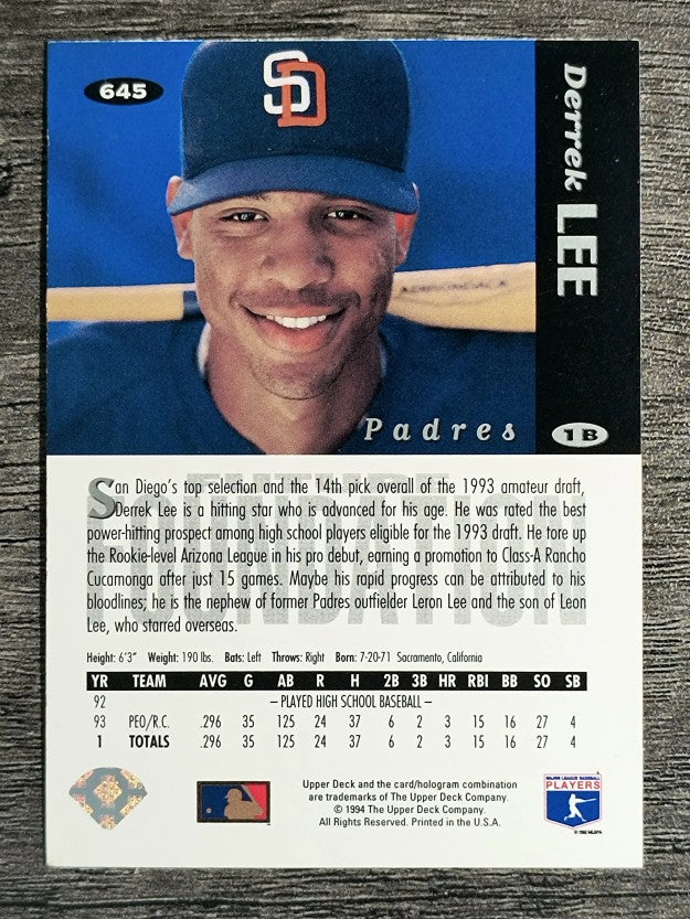 1994 Collector's Choice Silver Signature #645 Derrek Lee FF (EXMT)