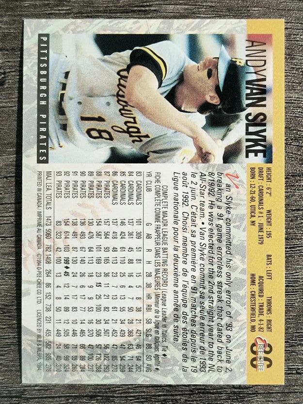 1994 O-Pee-Chee #86 Andy Van Slyke