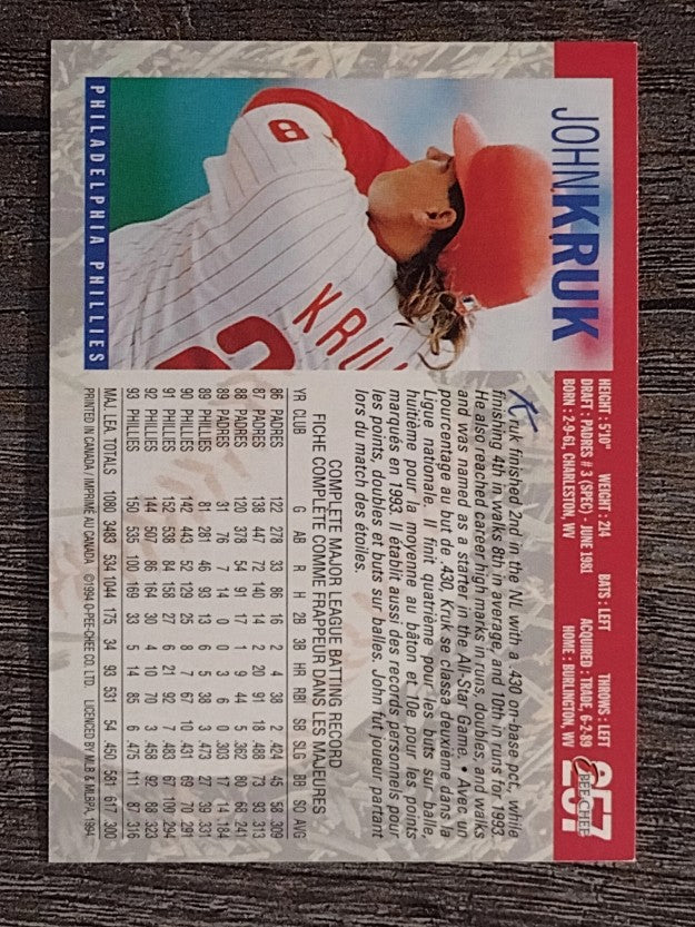 1994 O-Pee-Chee #257 John Kruk