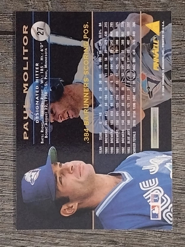 1994 Pinnacle #27 Paul Molitor