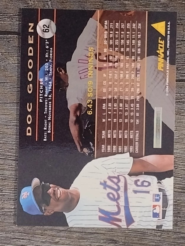 1994 Pinnacle #62 Dwight Gooden