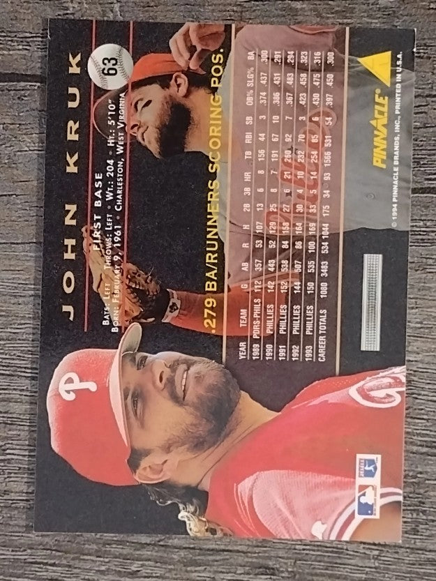 1994 Pinnacle #63 John Kruk