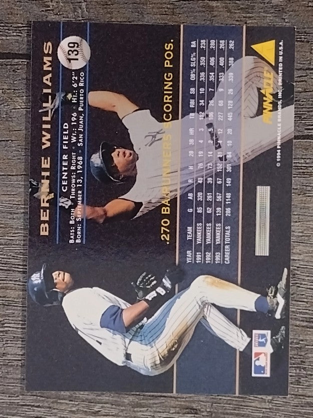 1994 Pinnacle #139 Bernie Williams