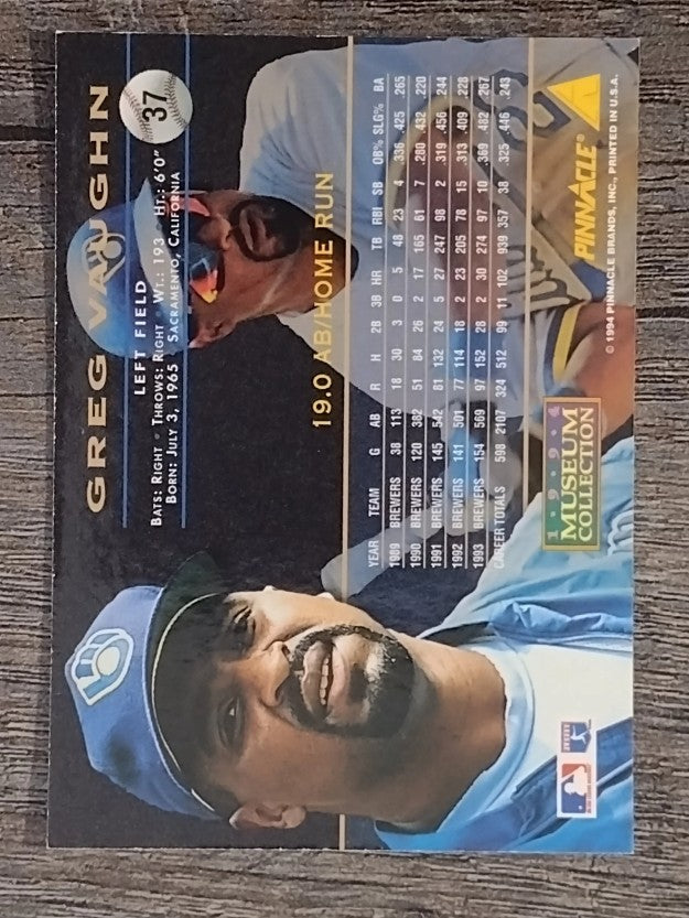 1994 Pinnacle Museum Collection #37 Greg Vaughn