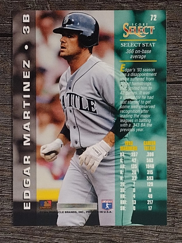 1994 Select #72 Edgar Martinez