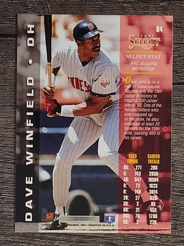 1994 Select #84 Dave Winfield