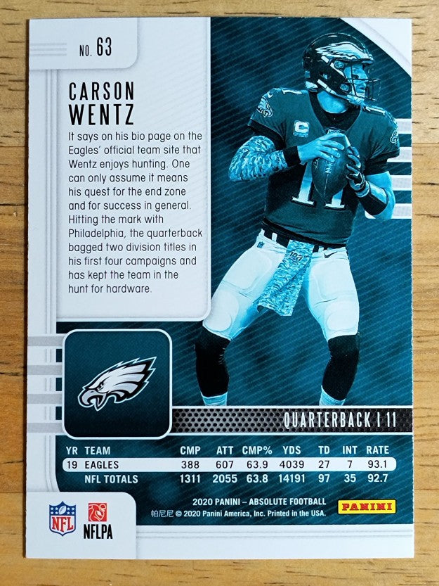 2020 Absolute Red #63 Carson Wentz
