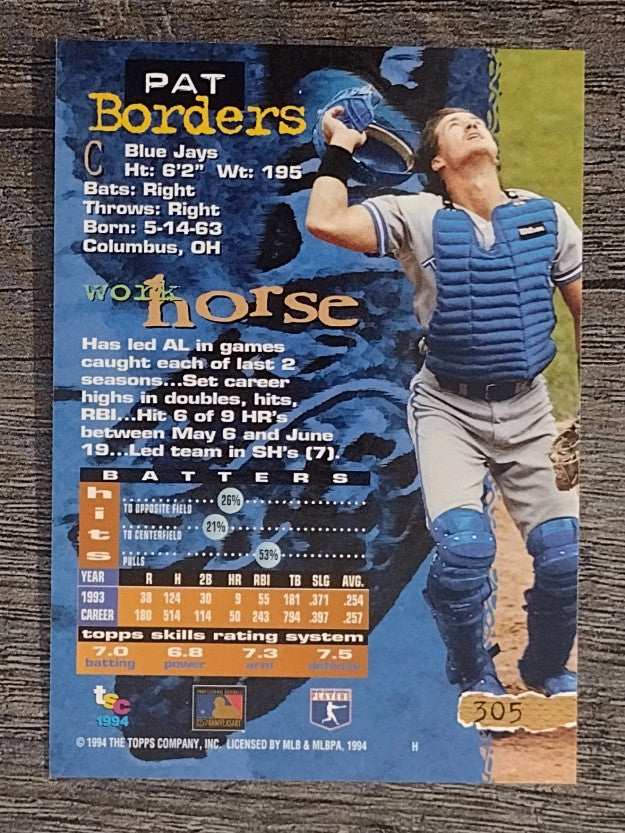 1994 Stadium Club #305 Pat Borders