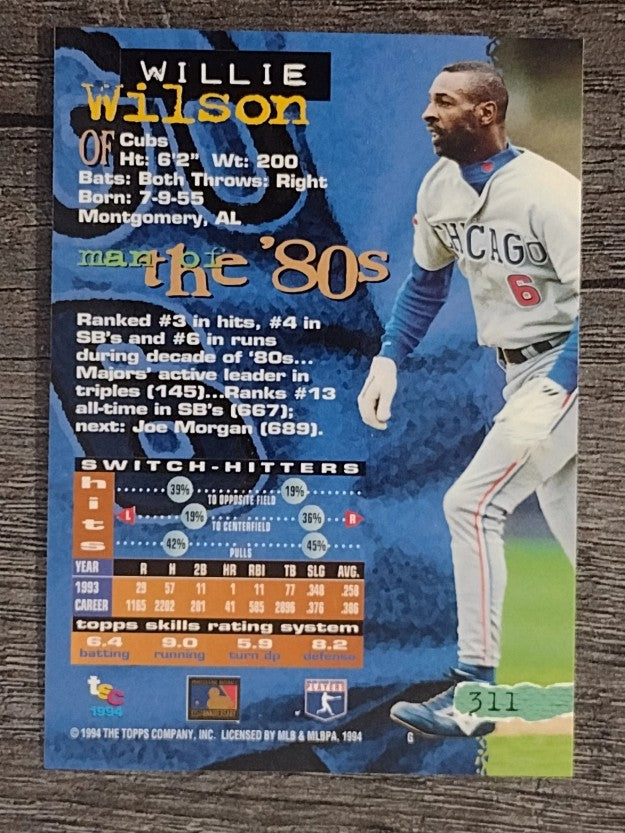 1994 Stadium Club #311 Willie Wilson