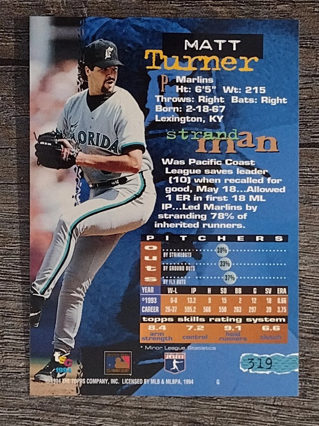 1994 Stadium Club #319 Matt Turner