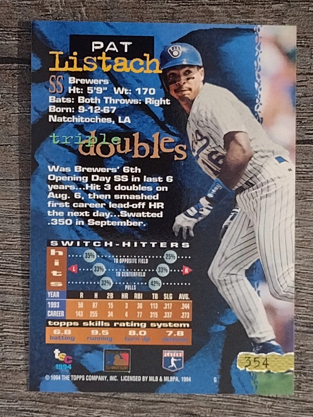 1994 Stadium Club #354 Pat Listach