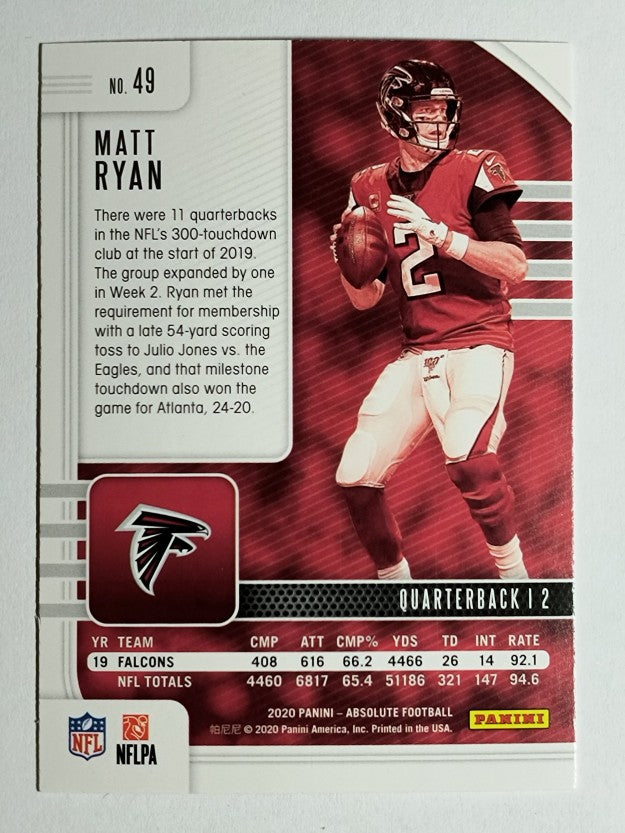 2020 Absolute Red #49 Matt Ryan