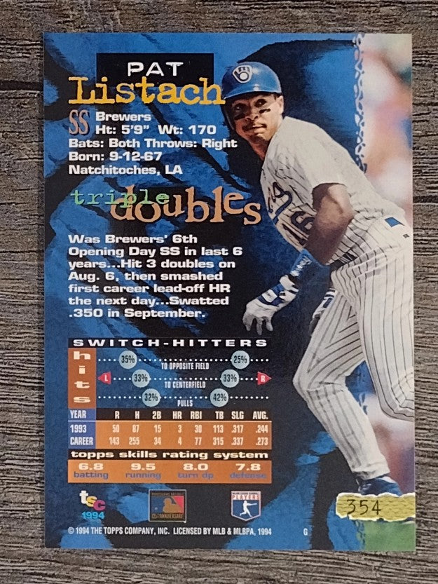 1994 Stadium Club #354 Pat Listach
