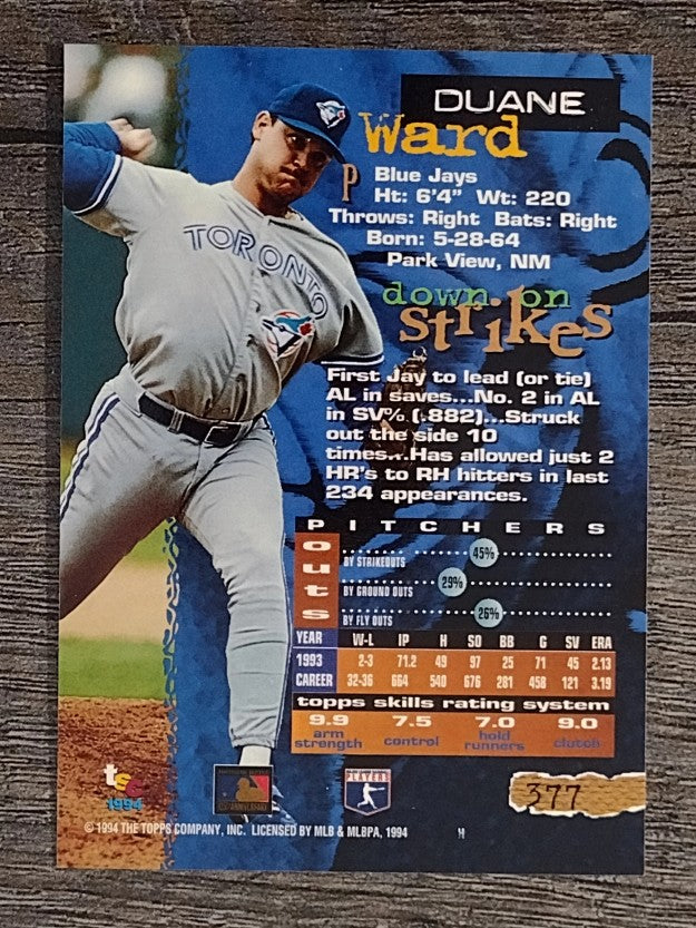 1994 Stadium Club #377 Duane Ward
