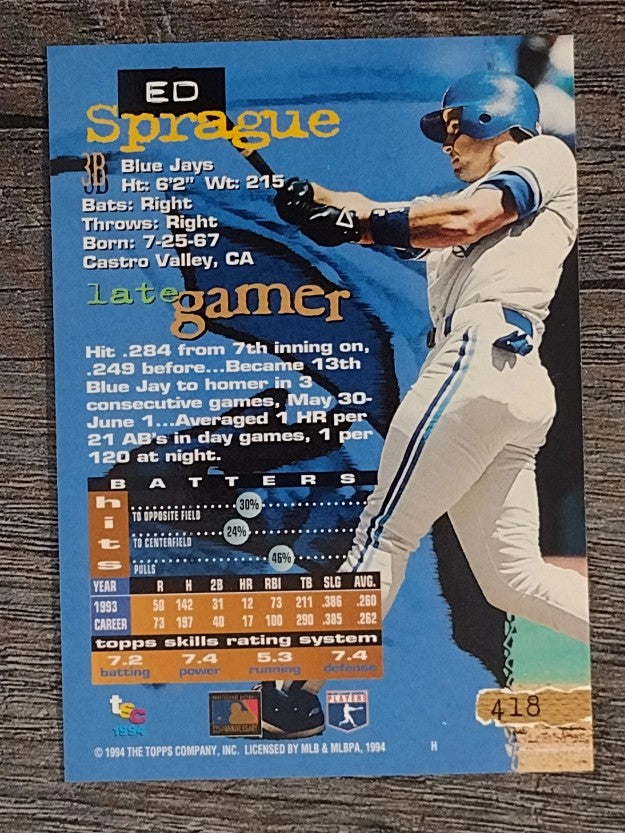 1994 Stadium Club #418 Ed Sprague