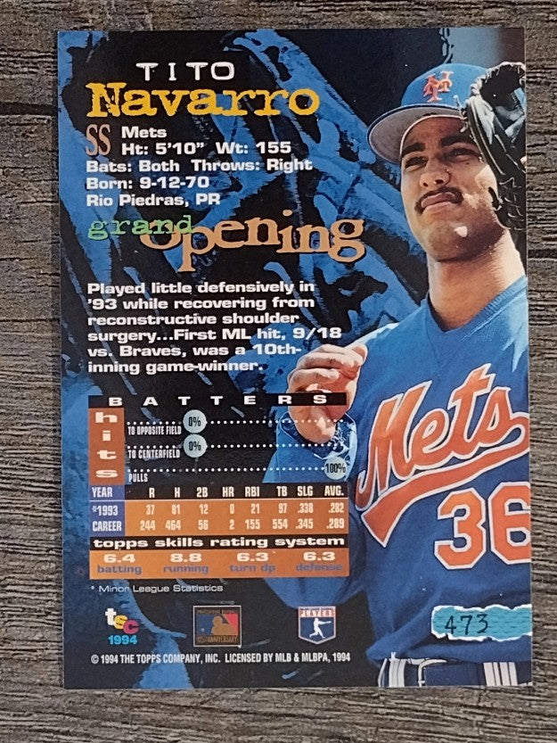 1994 Stadium Club #473 Tito Navarro