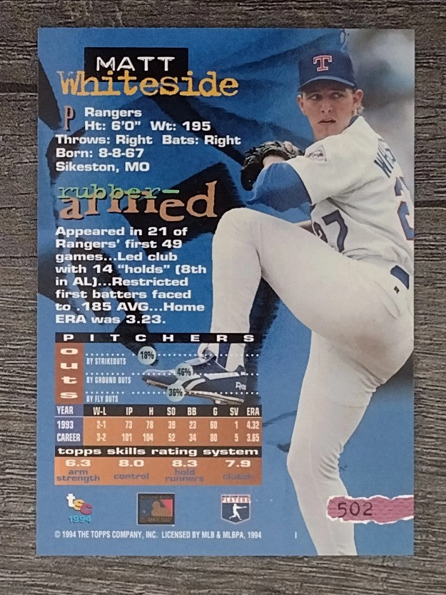 1994 Stadium Club #502 Matt Whiteside
