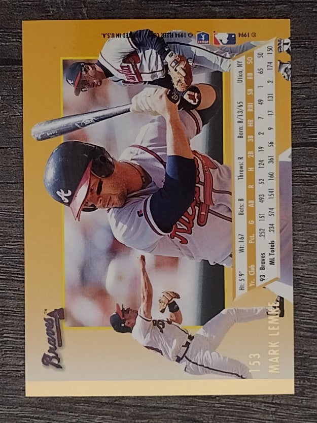 1994 Ultra #153 Mark Lemke